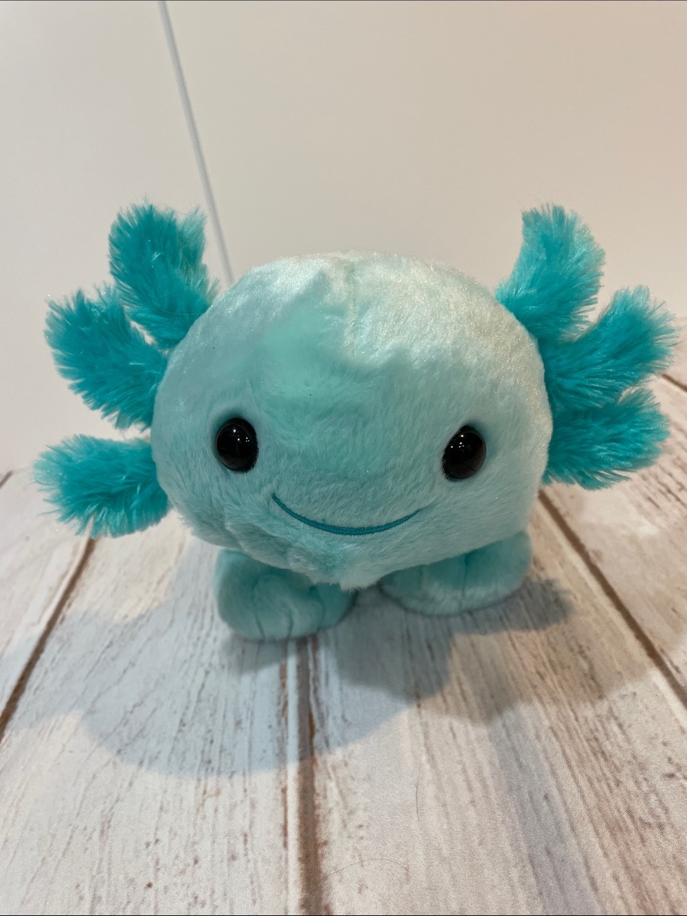 Build-A-Bear Axolotl Teal Plushie - BAB Cute Smiling Stuffed Animal Collectible